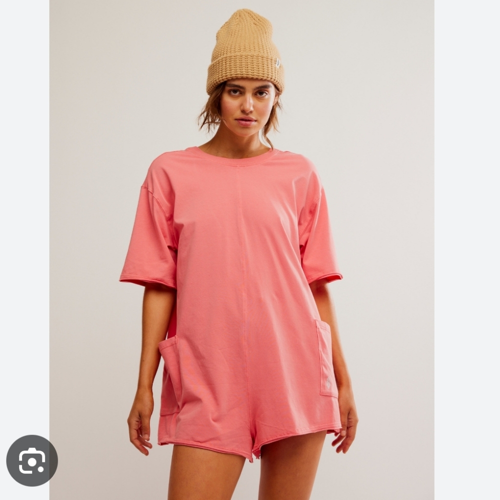 NWT Free People Hot Shot Tee Romper Oversized